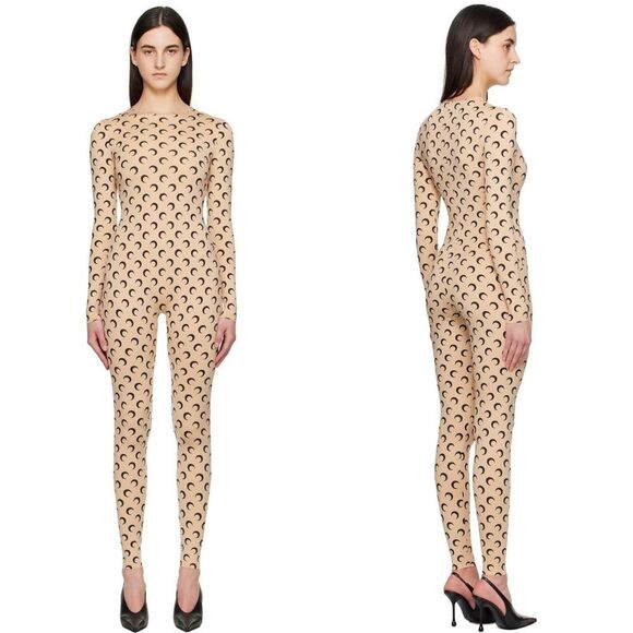 MARINE SERRE NWT Size XL Recycled Moon Jersey Catsuit SS25 Jumpsuit One Piece - Picture 2 of 13